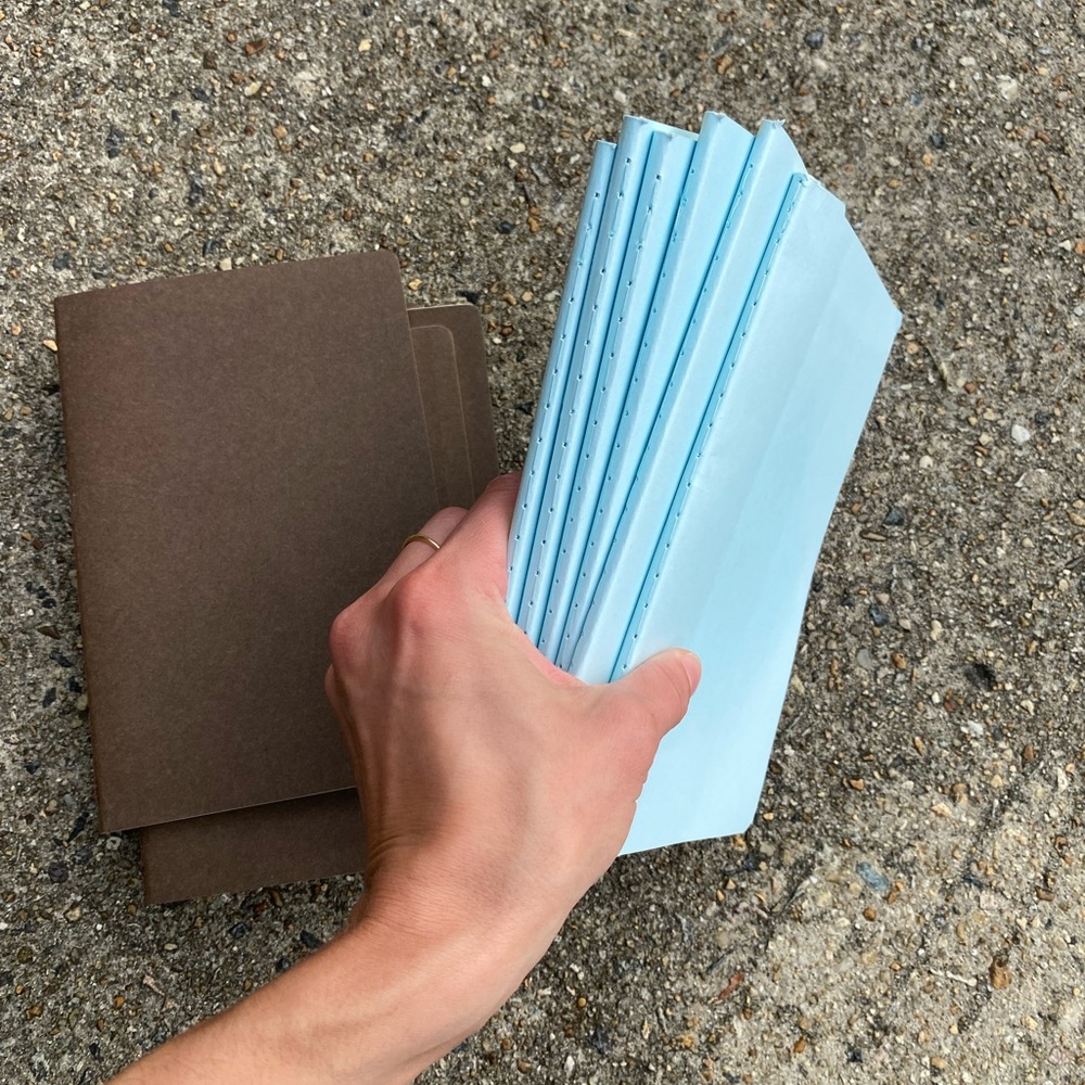 Brown and Blue Notebooks Set